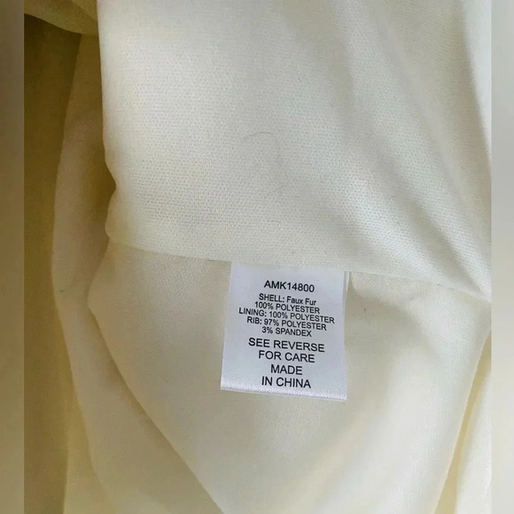 ALISON ANDREWS* Women's Crew Neck Faux Fur High-low Cream Lined Sweatshirt Sz XL - Picture 9 of 9